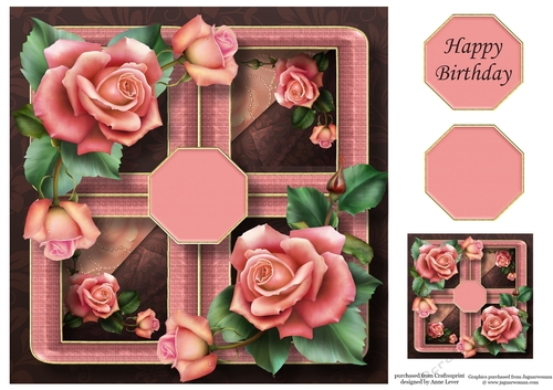Floral Quad Frame - Downton Roses 8x8