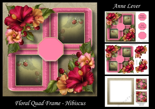 Floral Quad Frame - Hibiscus
