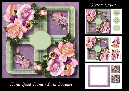 Floral Quad Frame - Lush Bouquet