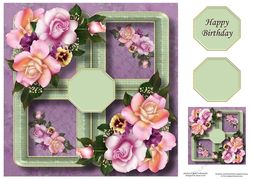 Floral Quad Frame - Lush Bouquet 8x8