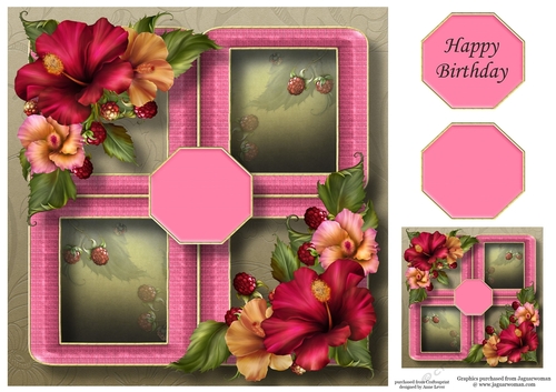 Floral Quad Frame - Hibiscus 8x8