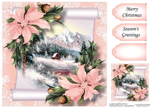 Christmas Parchment Scroll 5 8x8