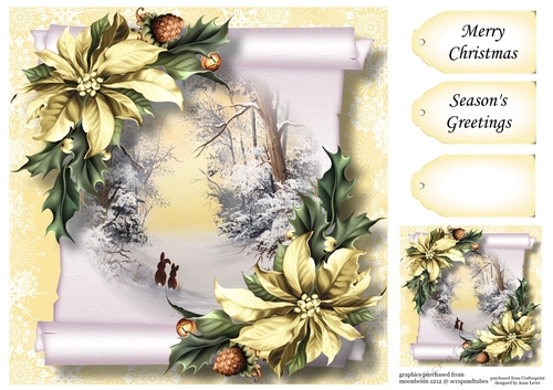Christmas Parchment Scroll 7 8x8