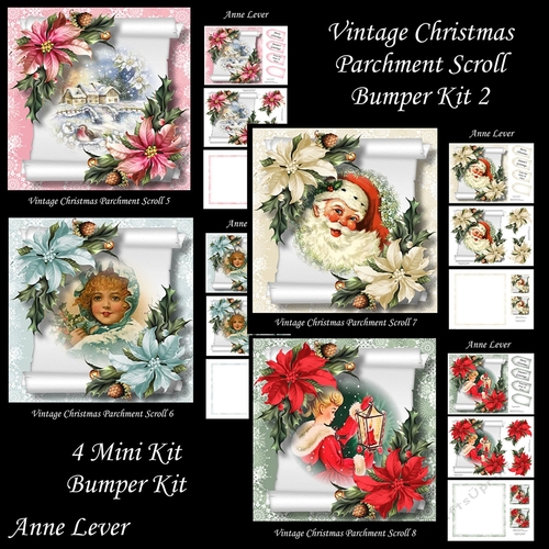 Vintage Christmas Parchment Scroll Bumper Kit 2