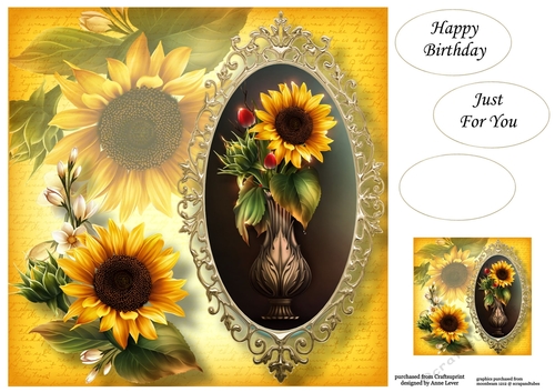 The Framed Sunflower 8x8
