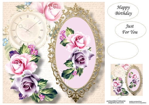 The Framed Shabby Chic Roses 8x8