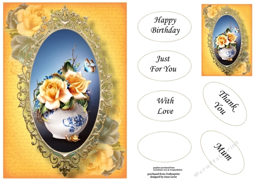 Framed Sunkissed Roses A5 Topper