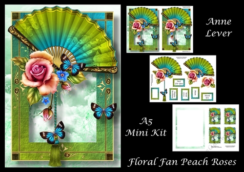 Floral Fan Peach Roses