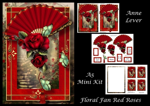 Floral Fan Red Roses