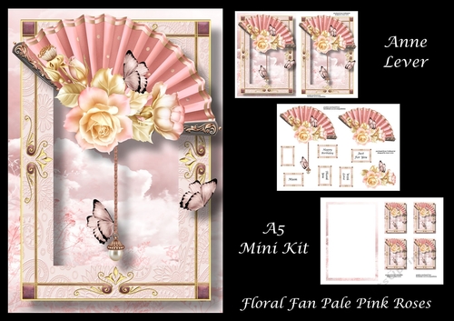 Floral Fan Pale Pink Roses