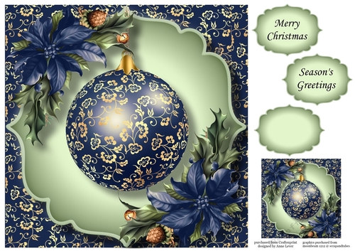 The Gold Floral Bauble 2 8x8
