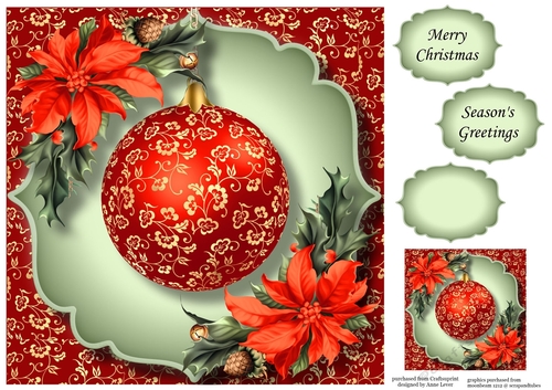 The Gold Floral Bauble 3 8x8