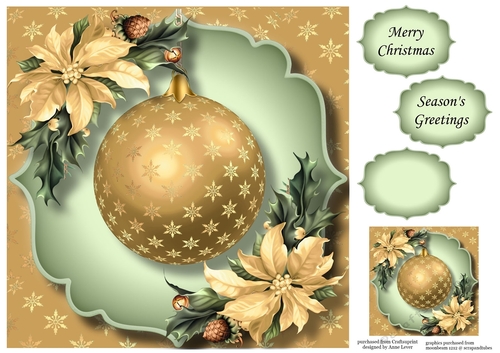 The Gold Snowflakes Bauble 4 8x8