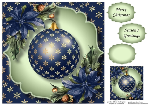 The Gold Snowflakes Bauble 2 8x8