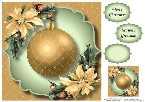 The Gold Diamante Bauble 4 8x8
