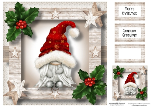 The Christmas Hat Gnome - Red Female 8x8