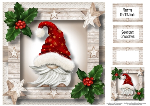 The Christmas Hat Gnome - Red Male 8x8