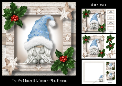 The Christmas Hat Gnome - Blue Female