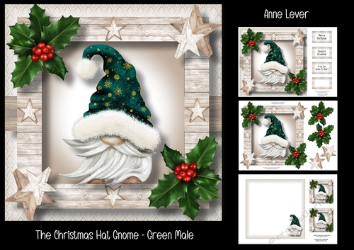 The Christmas Hat Gnome - Green Male