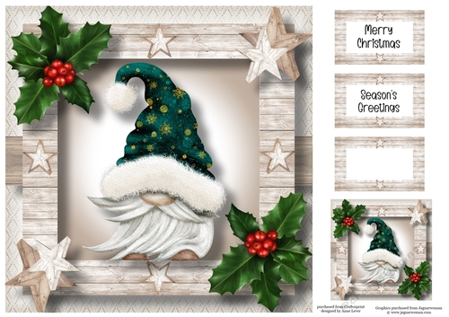 The Christmas Hat Gnome - Green Male 8x8