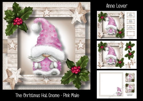 The Christmas Hat Gnome - Pink Male