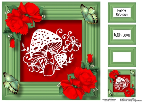 Fairytale Faux Paper Cut - Toadstool 8x8