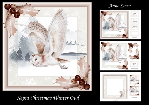 Sepia Christmas Winter Owl