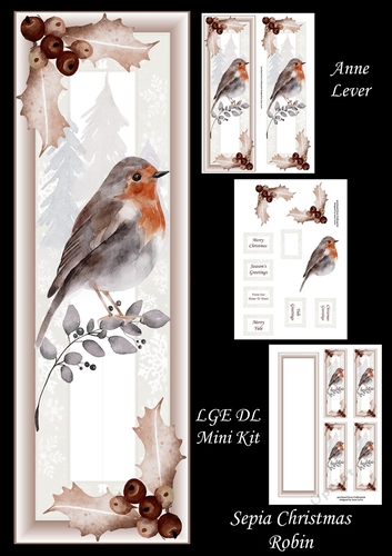 Sepia Christmas Robin