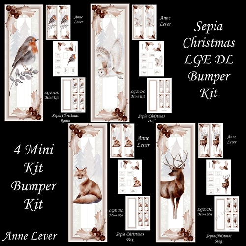 Sepia Christmas Lge DL Bumper Kit