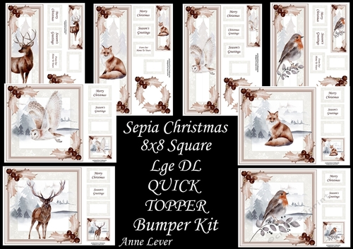 Sepia Christmas QUICK TOPPER Bumper Kit