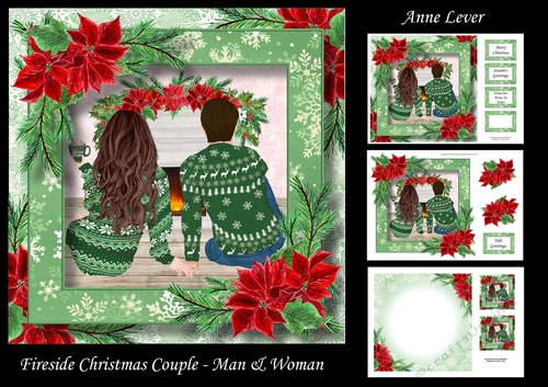 Fireside Christmas Couple - Man & Woman
