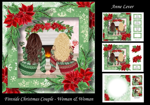 Fireside Christmas Couple - Woman & Woman