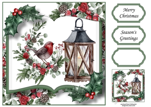Christmas Open Book - Lamp & Robin 8x8