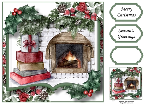 Christmas Open Book - Gifts At The Hearth 8x8