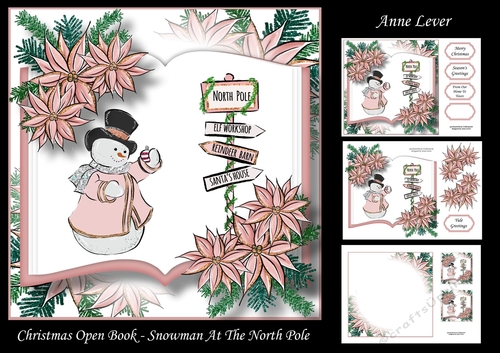 Christmas Open Book - Snowman At The North Pole