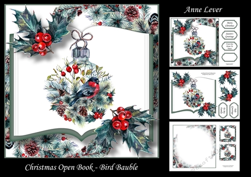 Christmas Open Book - Bird Bauble