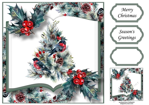 Christmas Open Book - Tree 8x8