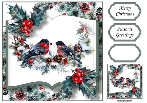 Christmas Open Book - Love Birds 8x8