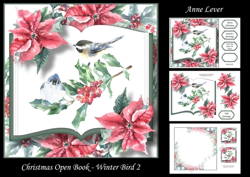 Christmas Open Book - Winter Bird 2