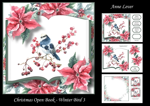 Christmas Open Book - Winter Bird 3