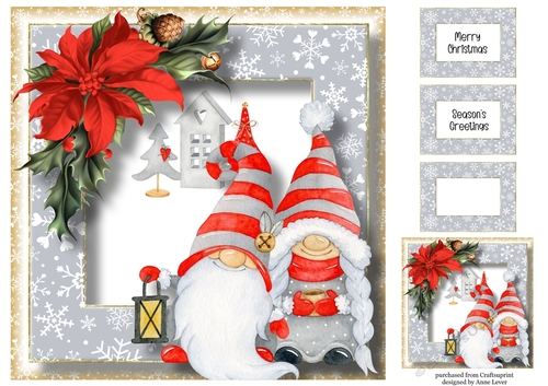 Christmas Gnome Friends 3 8x8
