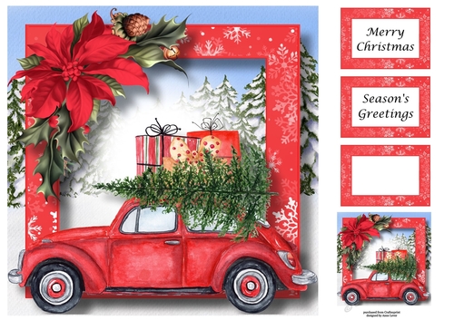 The Christmas Car - Red 2 8x8