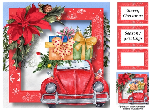 The Christmas Car - Red 1 8x8