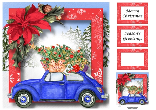 The Christmas Car - Blue 2 8x8