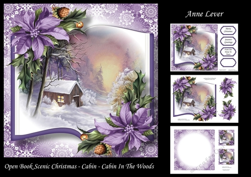 Open Book Scenic Christmas - Cabin In The woods