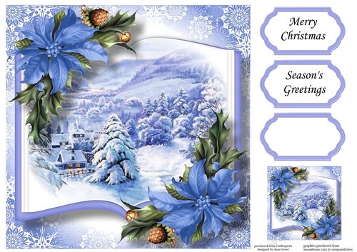 Open Book Scenic Christmas - Snowy Mountain Village 8x8