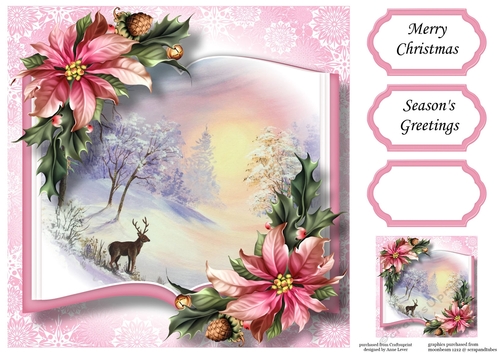 Open Book Scenic Christmas - Stag At Sunset 8x8