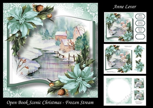 Open Book Scenic Christmas - Frozen Stream