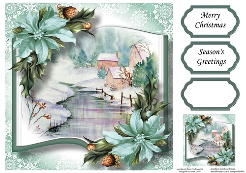 Open Book Scenic Christmas - Frozen Stream 8x8