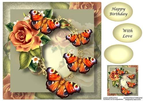 Sage Garden Butterflies 8x8